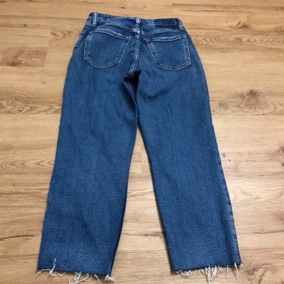 Abercrombie & Fitch The Mom High Rise Jeans 25 Raw Blue Medium Vintage Retro - Picture 9 of 10